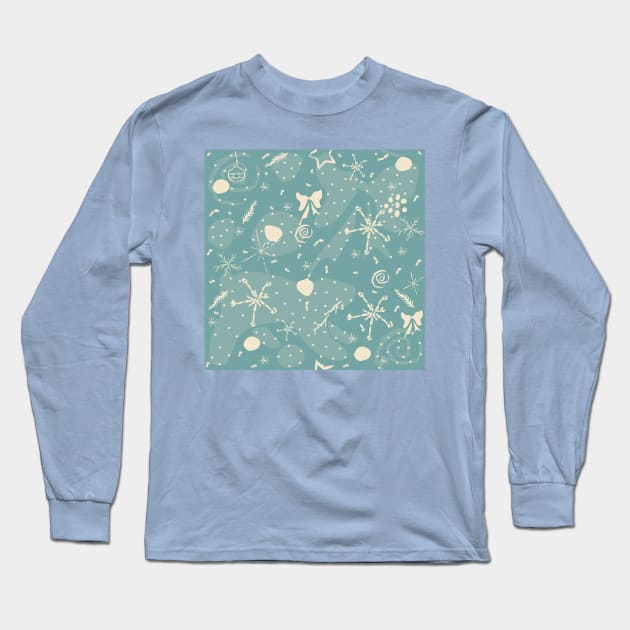 Winter Pattern Long Sleeve T-Shirt by Kristina Stellar Scandinavian Land